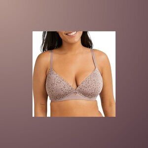 Maidenform One Fab Fit Wireless Demi Bra // Size 36C // Iced Mocha Leopard